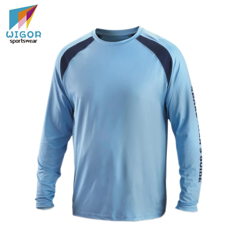 Poly-spandex Fabric Coolmax Anti-uv Long Sleeve Fishing Shirts UPF 50+ Digital Print Fishing Wear Outdoor Shirts