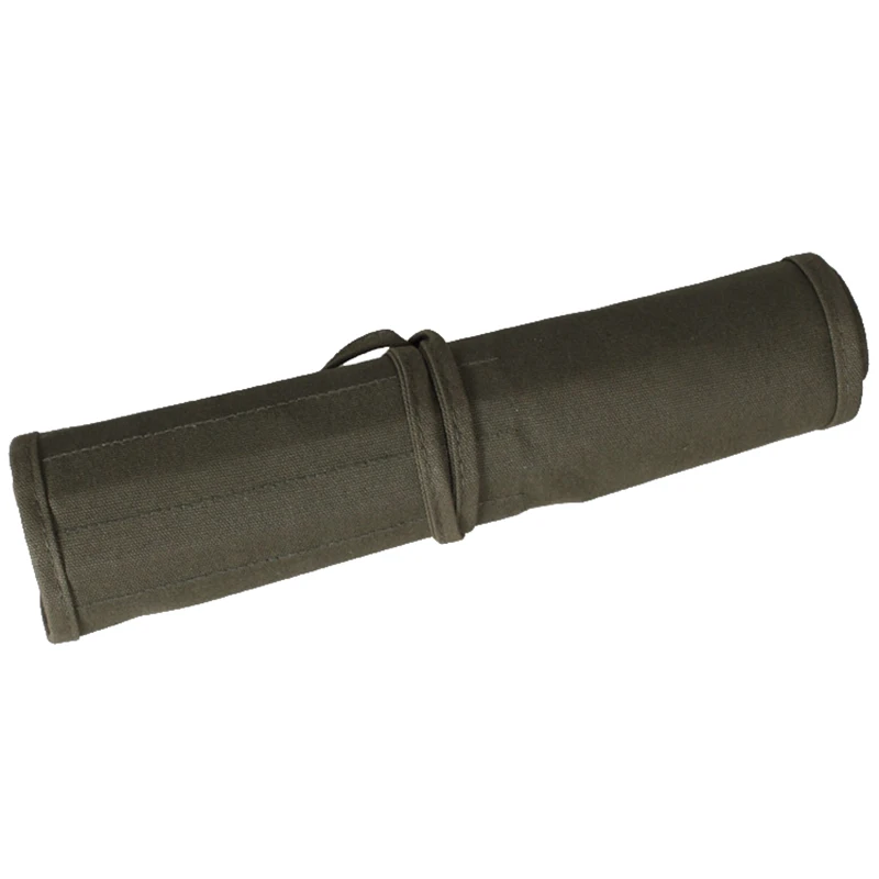 22 Slot Pockets Carry Pouch Canvas Art Paint Brush Holder & Storage Organizer Roll-Up Case Bag