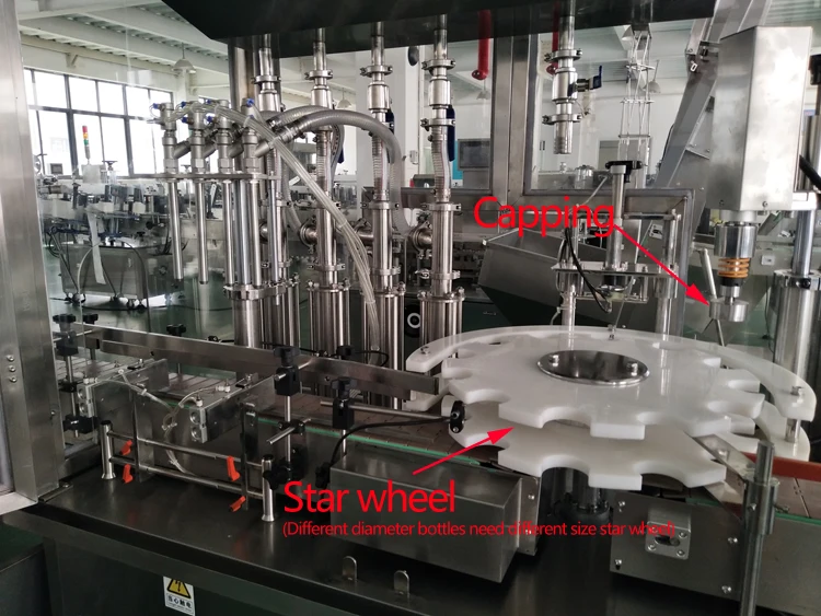 500ml Glass and PET Bottle automatic viscous liquid filling line and filling capping labeling machine for grape juice