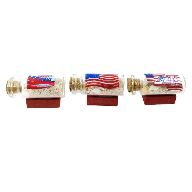 Custom Printed Souvenir Gift Design Glass Wishing Bottle Drift Bottle Keychain