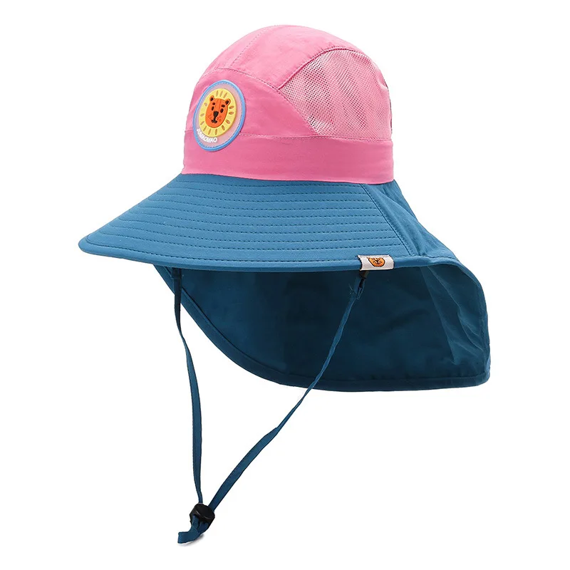 Custom Summer Beach Blank Wide Brim Sun Protection Swimming Hats Baby Bucket Hat