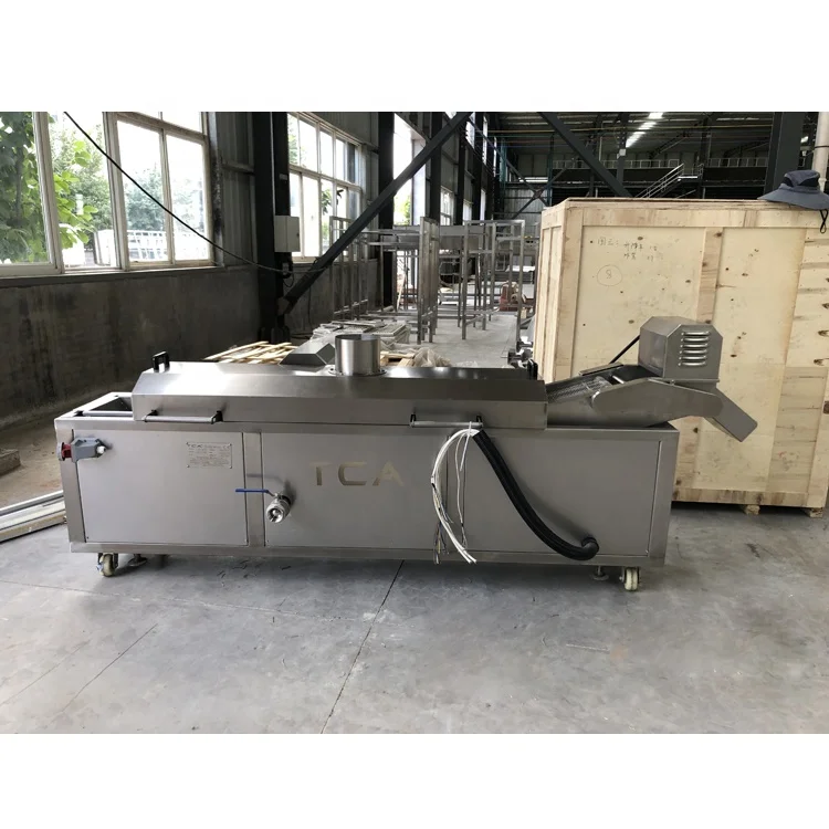 ТСА 100-200KGH SUS 304 небольшой фритюрница непрерывного курица самородок обжарочная машина самородки гамбургер patty непрерывной Жарки пончиков