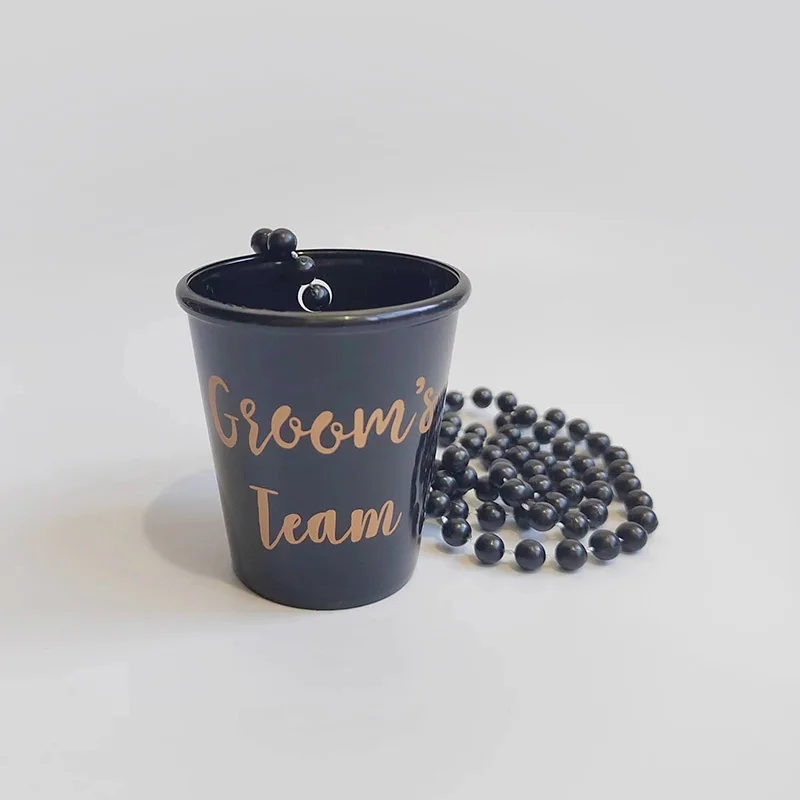 Ychon Bride to Be Plastic Shot Necklace Cups Beaded Bridal Personalized Shot Glass Necklace Hen Night Party Supplies