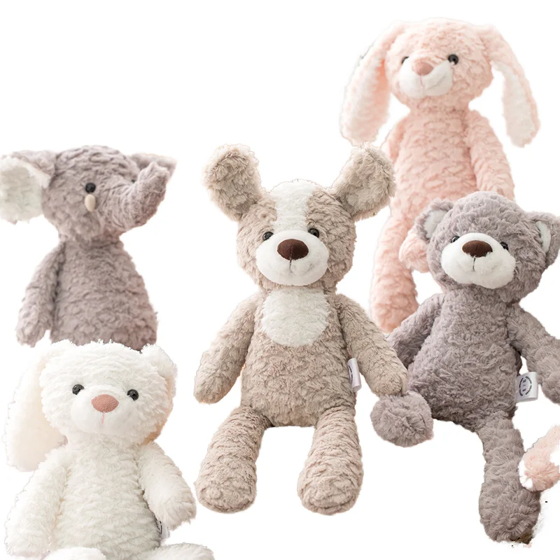 New baby children super soft stuffed animals sheep bear frog lamb rabbit cow cute bulk plush stuffed animals wholesale