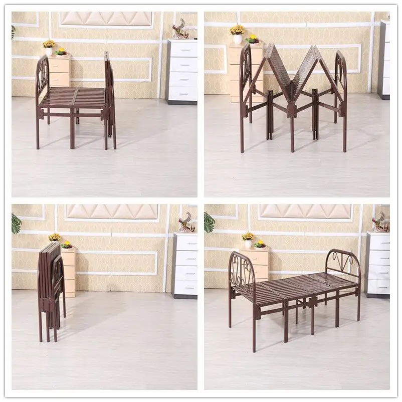Strong heavy duty contract folding guest student fold bed frame