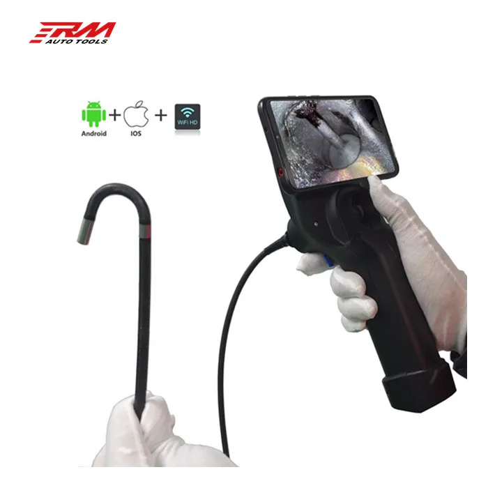mobile phone display auto inspection waterproof multipurpose video scope with 360 degree articulation joystick control