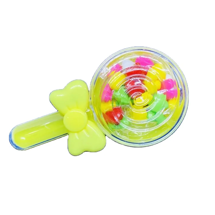 YELLOW CUTE PLASTIC LOLLIPOPS CANDY AND TOY