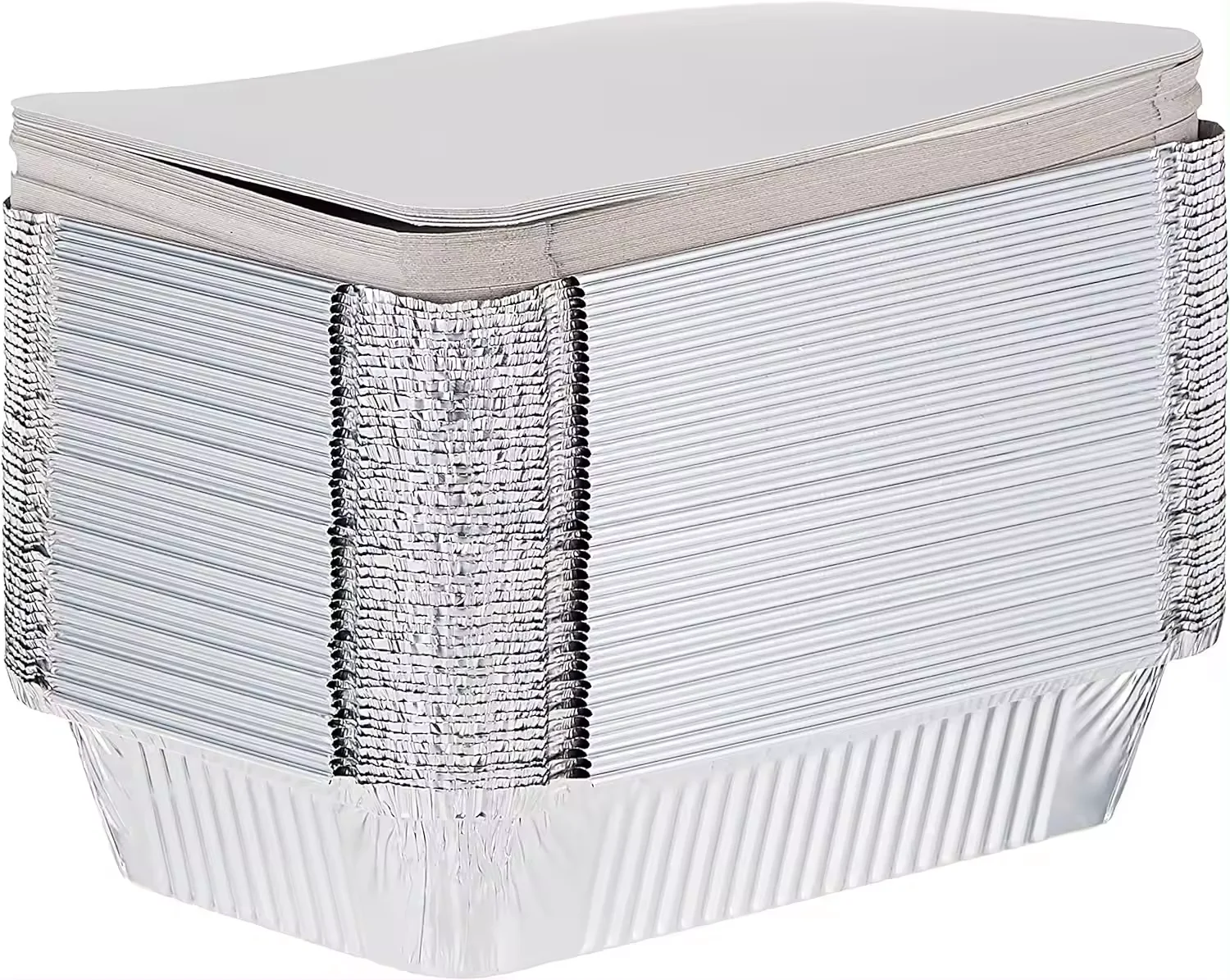 Half size aluminum foil pot, heavy-duty, 10 packs, 30 packs, 50 packs, aluminum tray, foil, food container with lid, RE320