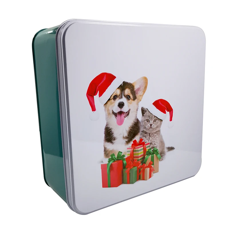 Custom Pet Tin Cases Dog&Cat Design Metal Container For Gift Boxes