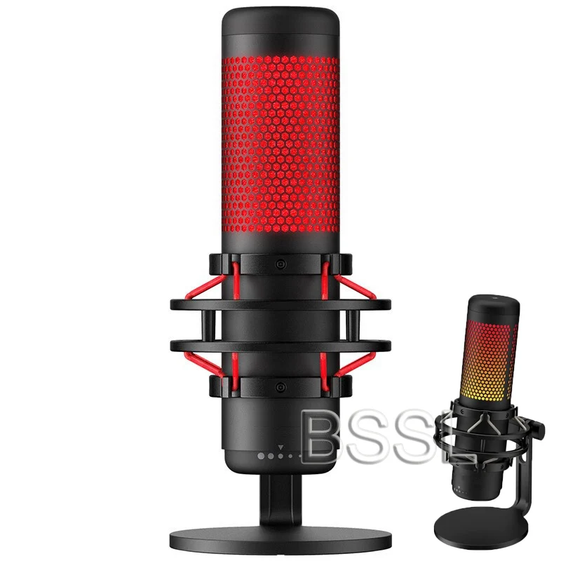 Free shipping Streaming X QuadCast S USB Condenser loudspeaker Gaming Microphone Mic RGB Light Mic speaker for PC PS4 PS5 Mac