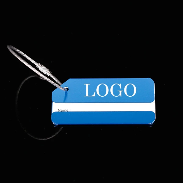 Promotional Gift Square Metal Luggage Tags Aluminum Alloy Travel Airplane Luggage Tag Custom Logo ID Card Boarding Passes Label