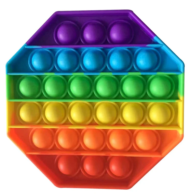 New design CPB19 rainbow colorful Autism Game Bubble Sensory  Stress Relief For Kids Push Bubble Sensory Fidget Toys