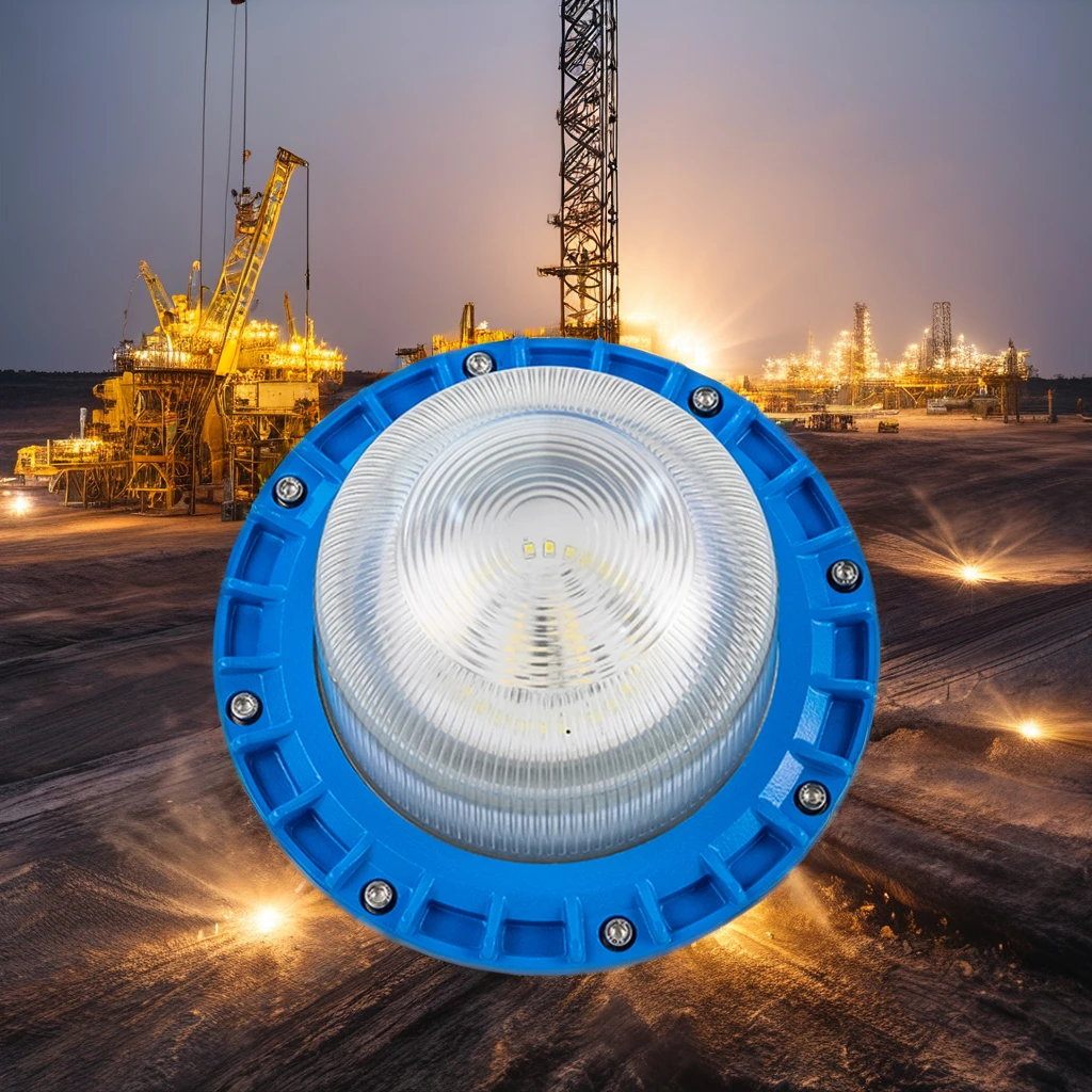 Industrial 30W-100W Ex LED Lights Round Explosion Proof Lamps for Factory Warehouse Oil Gas Station