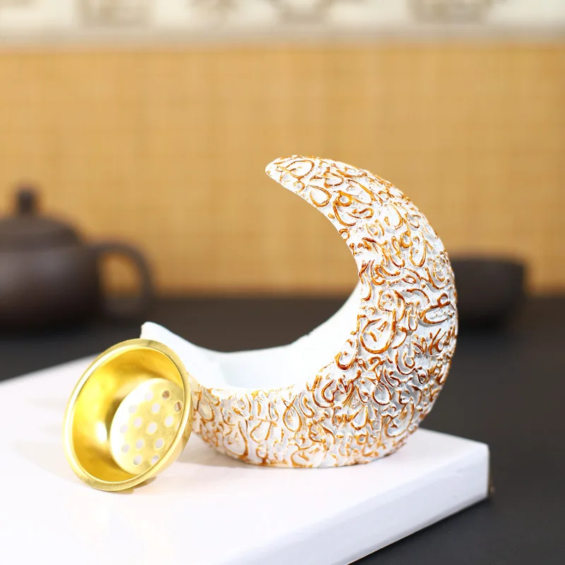 Buy Middle East Rmandan celebration event decoration Muslim moon candle holder aromatherapy creative resin incense burner CH001