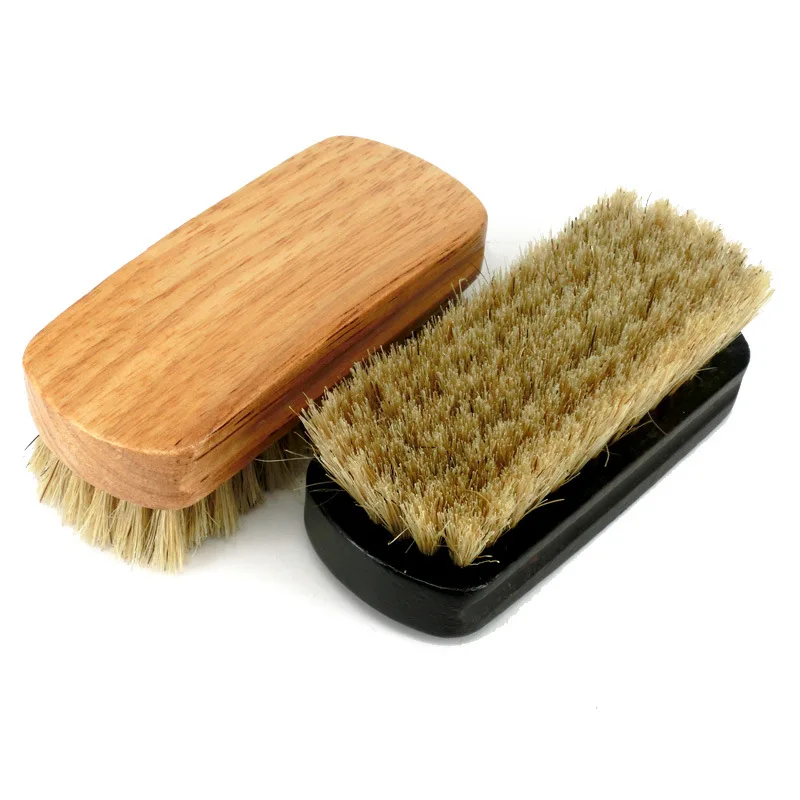 
Horsehair Shoe Shine Brushes with Horse Hair Bristles for Boots, Shoes & Other Leather Care 
