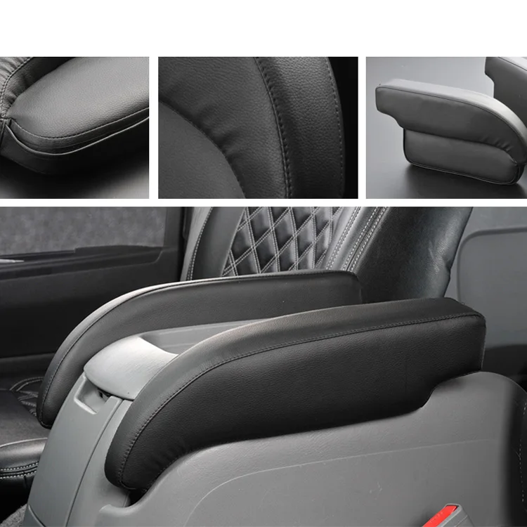 Comfortable Car Center Console Pad Waterproof PU Leather Armrest Cover for HIACE 200
