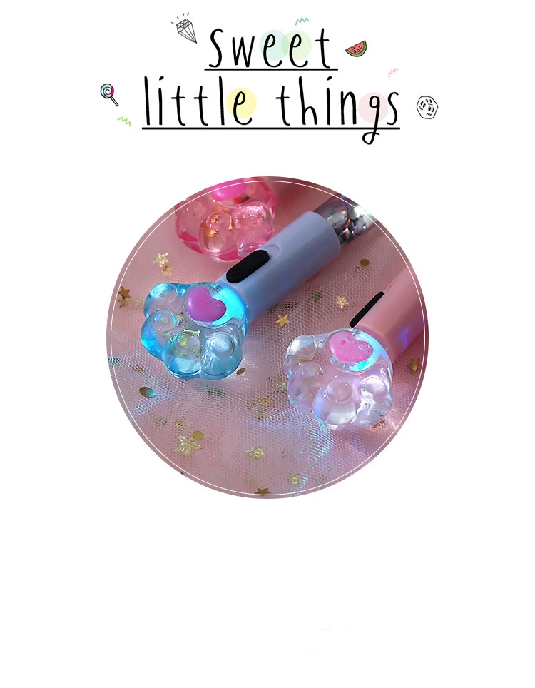 Lighting Cartoon oil quicksand 0.5mm gel pen for students