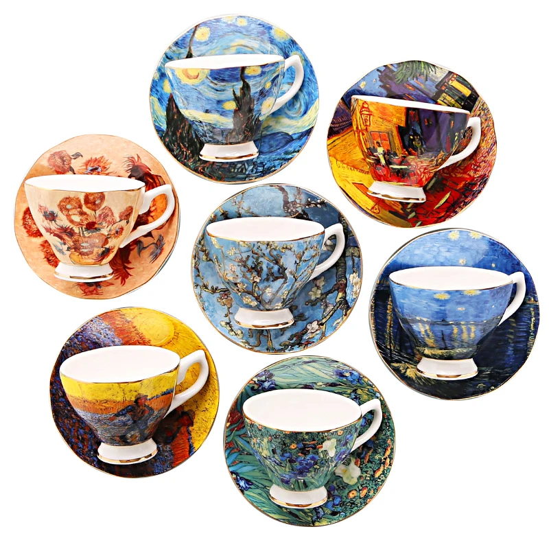 British Style Light Luxury Art Porcelain Afternoon Tea Cup And Saucer Set