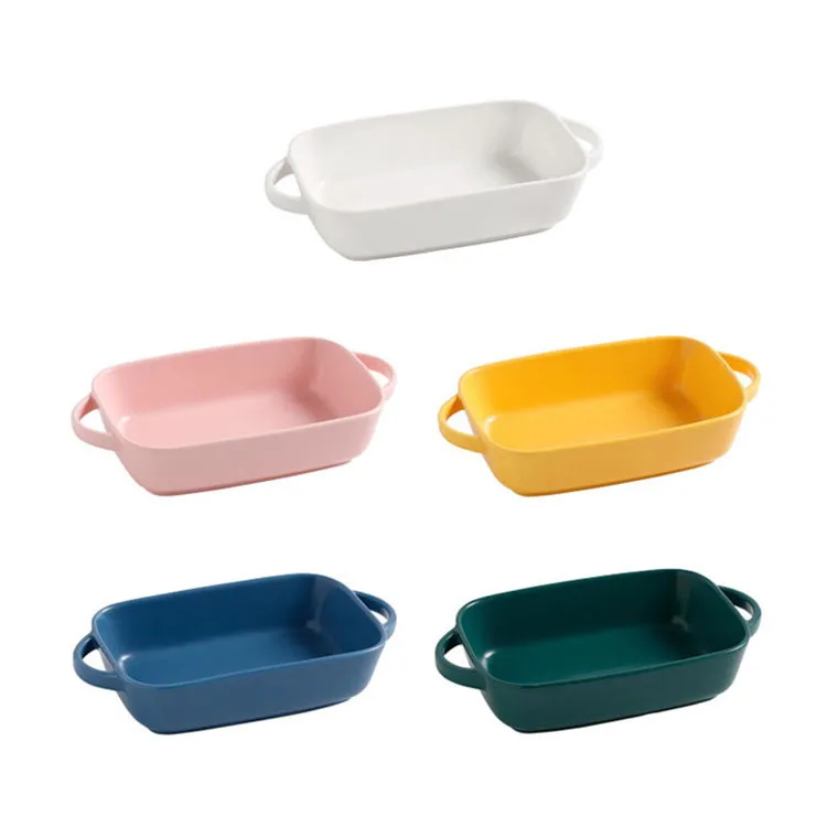 Wholesale High Quality stoneware Bake ware baking dish ceramic rectangle baking tray