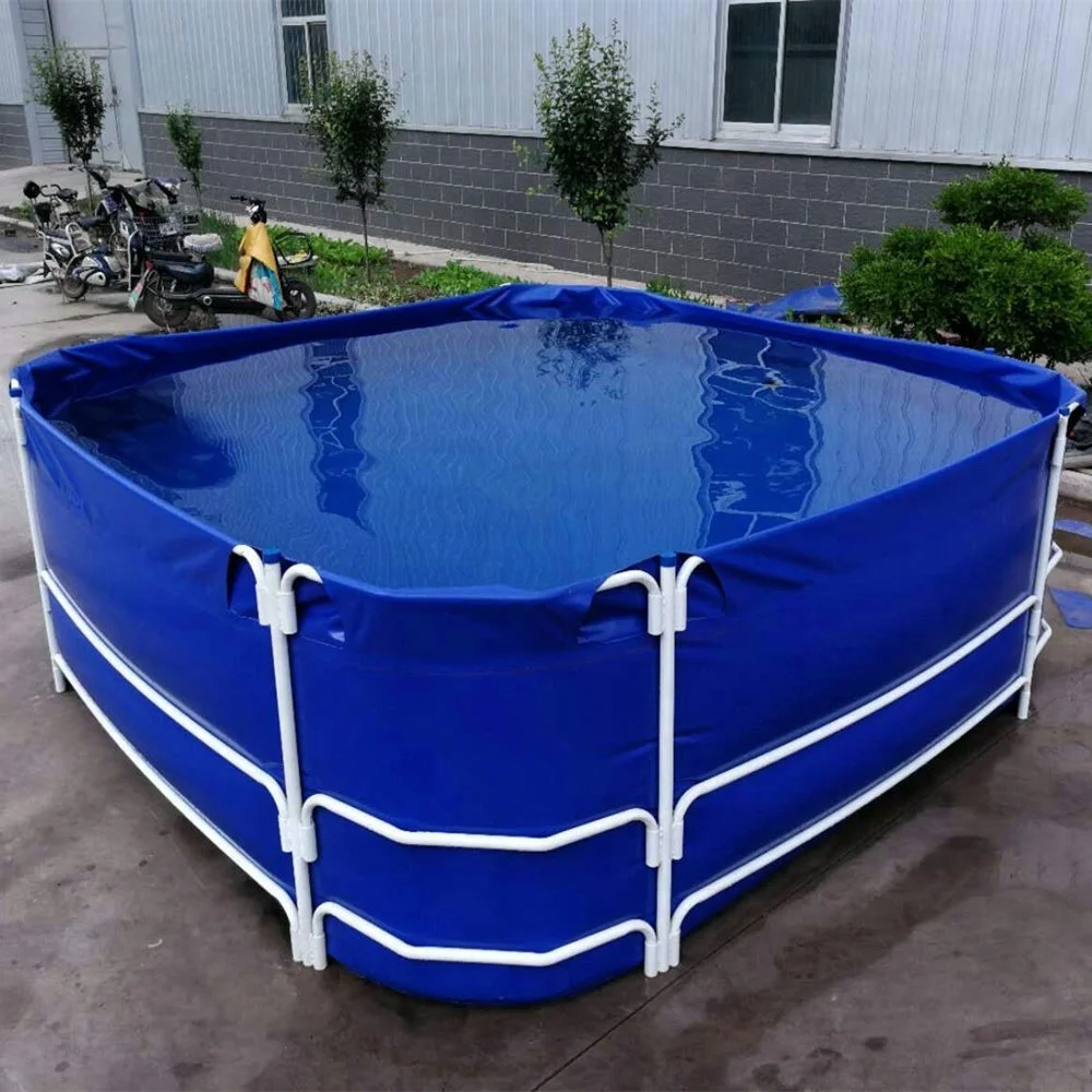 Портативный ПВХ политканевый складной аквариум для рыбы кои и креветок с поддержкой ПВХ/стальной трубы