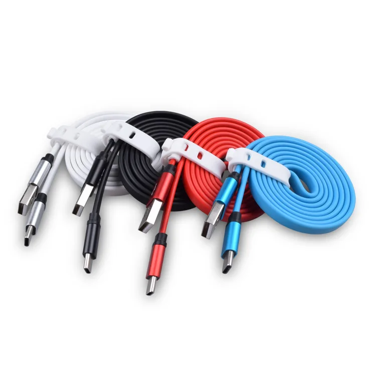 Factory Price 1m 20cm High Quality Tpe Soft Beauty 3A Fast Charging Flat Usb 2.0 Data Usb Cable