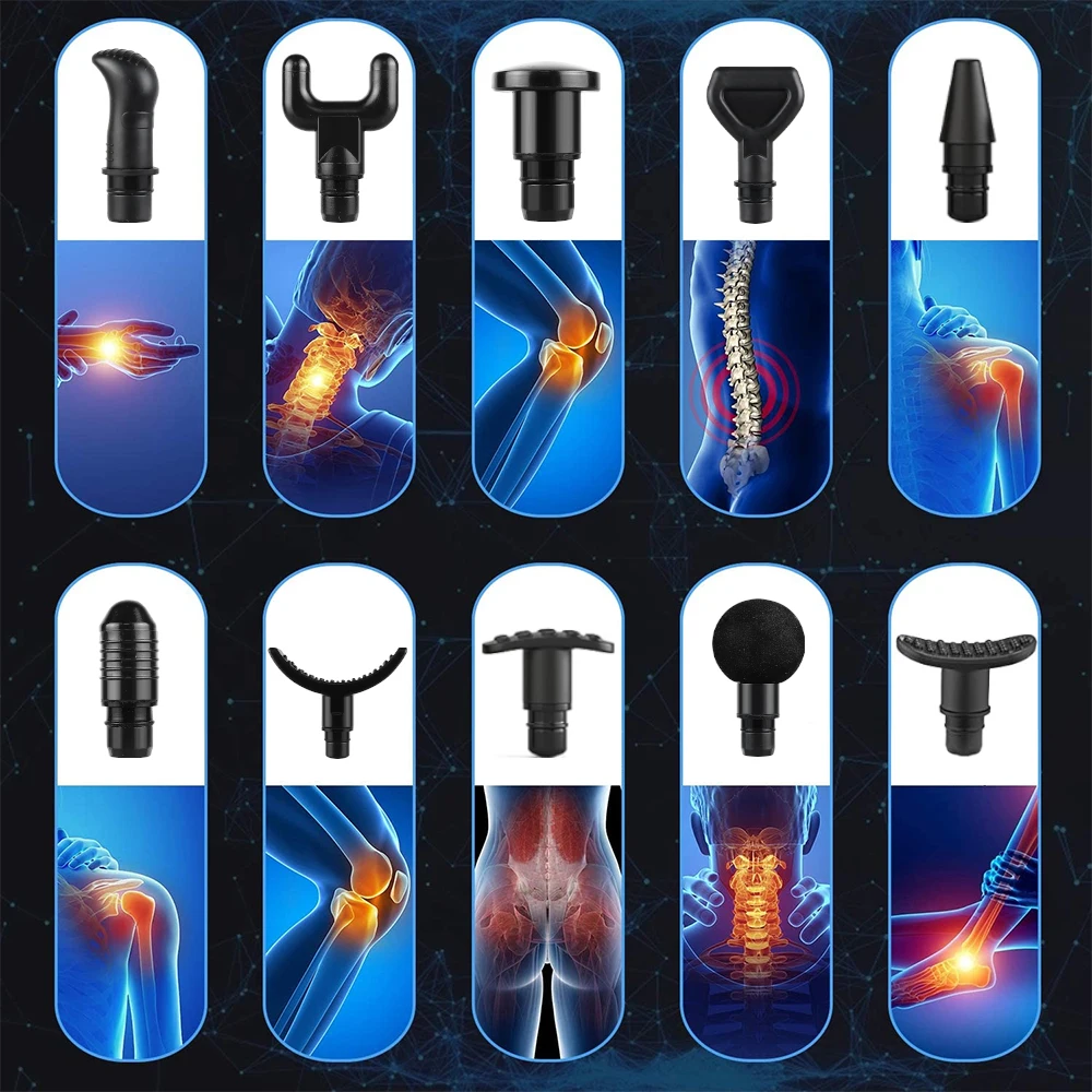 12 Speeds Deep Tissue Gun Massager Pistolet De Massage Professional Vibration Muscle Massage Gun with Lcd Screen