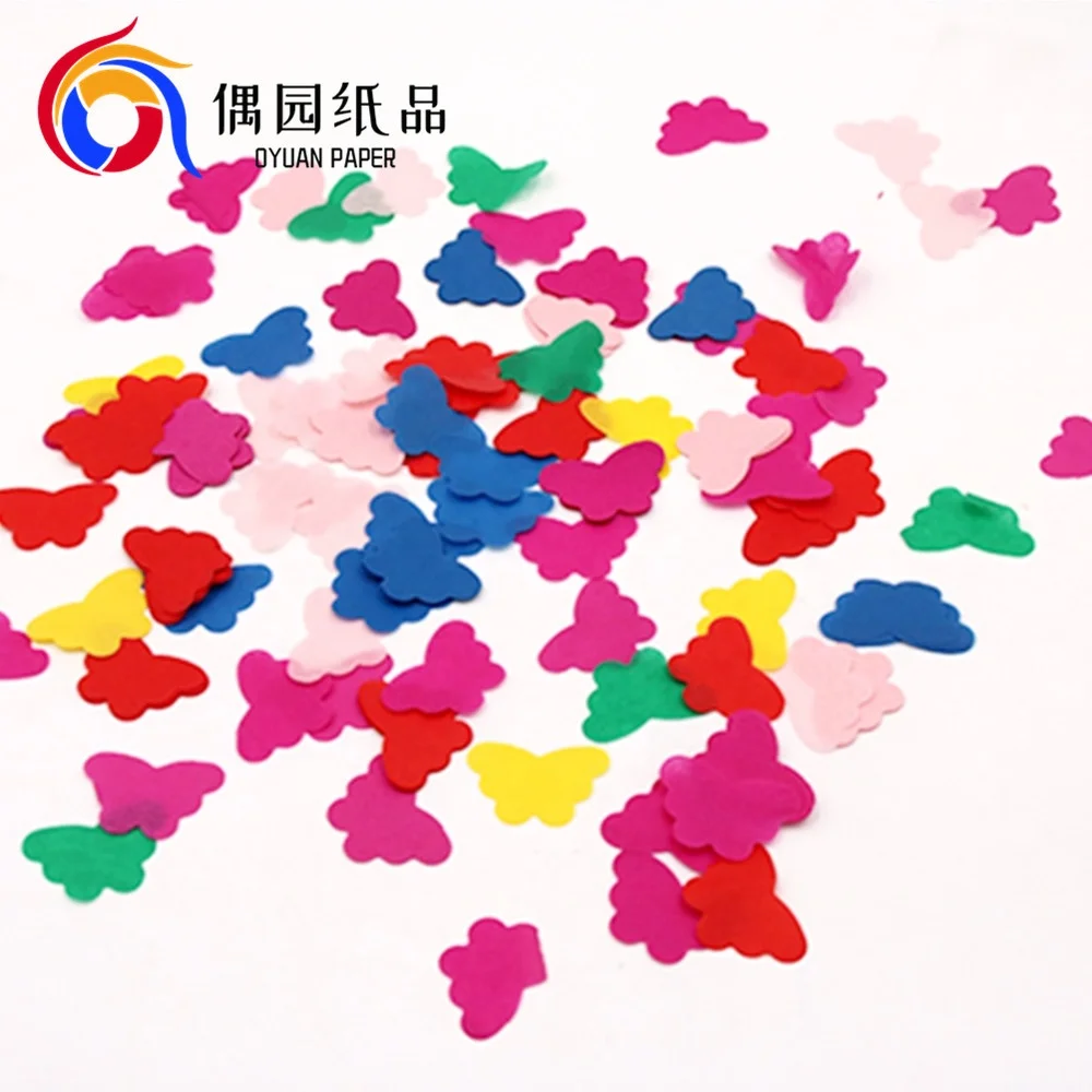 Customized Flameproof Multicolor  5*2cm Rectangle Confetti Paper for Wedding