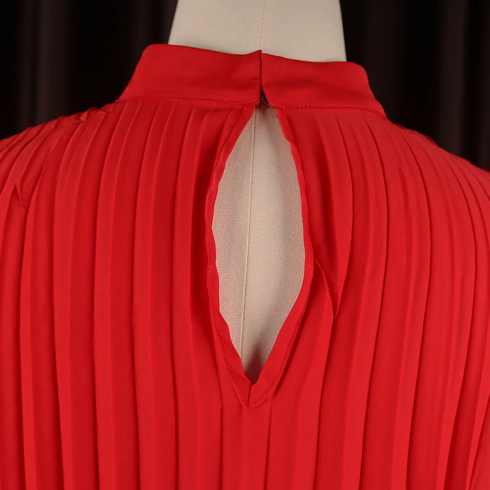 Plus Size Women Loose Casual Dresses Bat Sleeve Fashion Elegant Pleated Dresses Spring Dress 2022