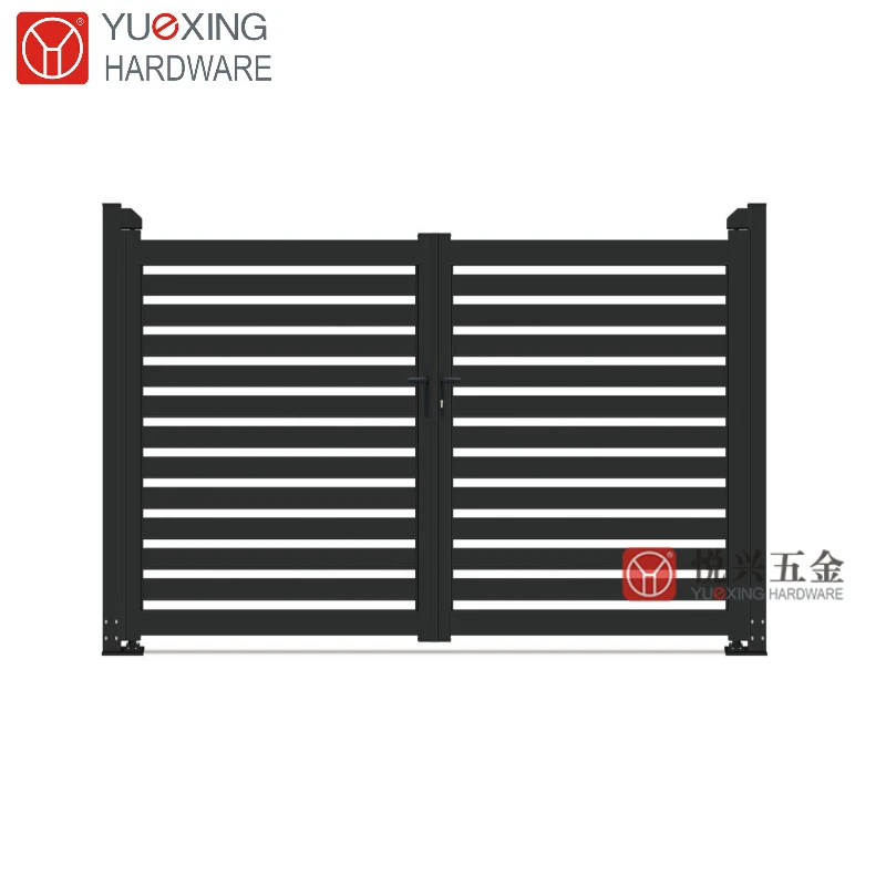 Garden Security System wooden pattern driveway gate aluminum pedestrian gate fence and gate design