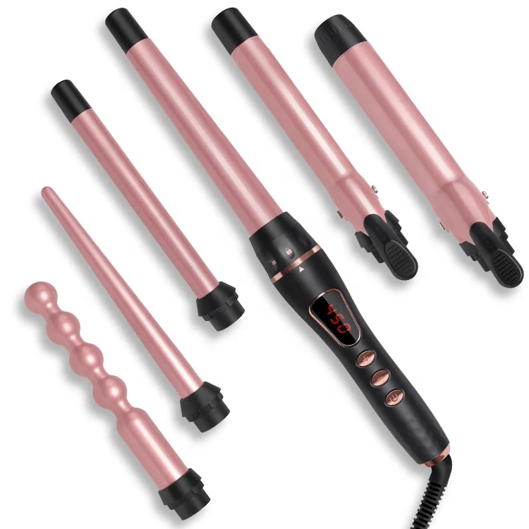 New Ceramic Interchangeable Curling Iron Set 6 In 1