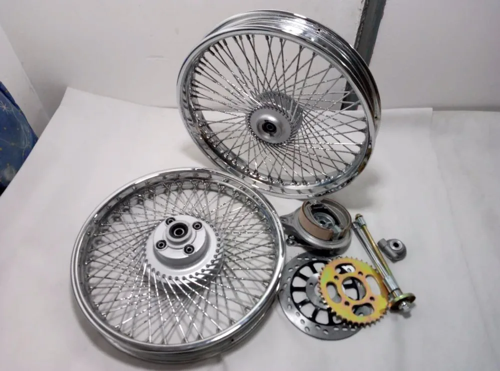 CG125 YBR125 травяной трекер 17/18 дюйма Передние Задние 72 спицы черные мотоциклетные колесные диски с тормозной