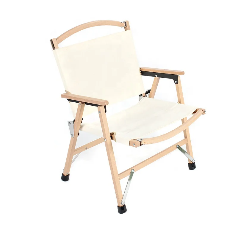 Customized Beech Foldable Armrest Wood Chair Outdoor Camping Folding chair