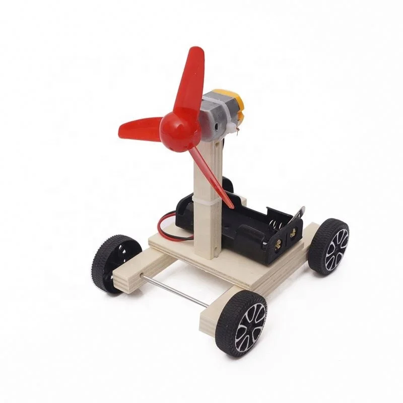 DIY Air Powered Small Invention Secondary School Wind Power Car Assemble Science Model Materials Scientific Experiment Kit
