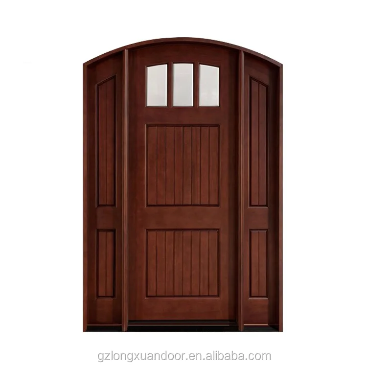 2023 hot sale  classical Wooden arch main door fancy wood design exterior teak wood carving door  for house