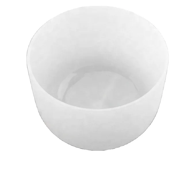 Business gift 10 inch White Frosted Chakra Quartz Crystal Singing Bowl for Sound Healing 440Hz/432Hz Crystal Singing Bowl