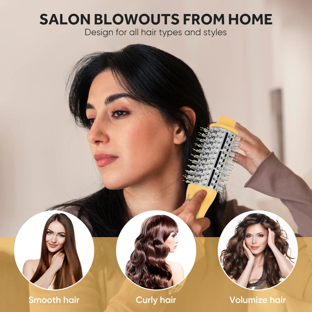 Patent Design 1000W Hot Air Brush Hair Styler Dryer Brush Cepillo De Aire Caliente Dual Voltage Hair Straightener Blow Dryer