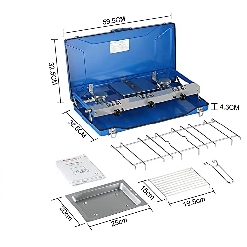 2022 Amazon Hot Selling camping butane portable gas stove picnic gas stove camping two burner gas stove for camping