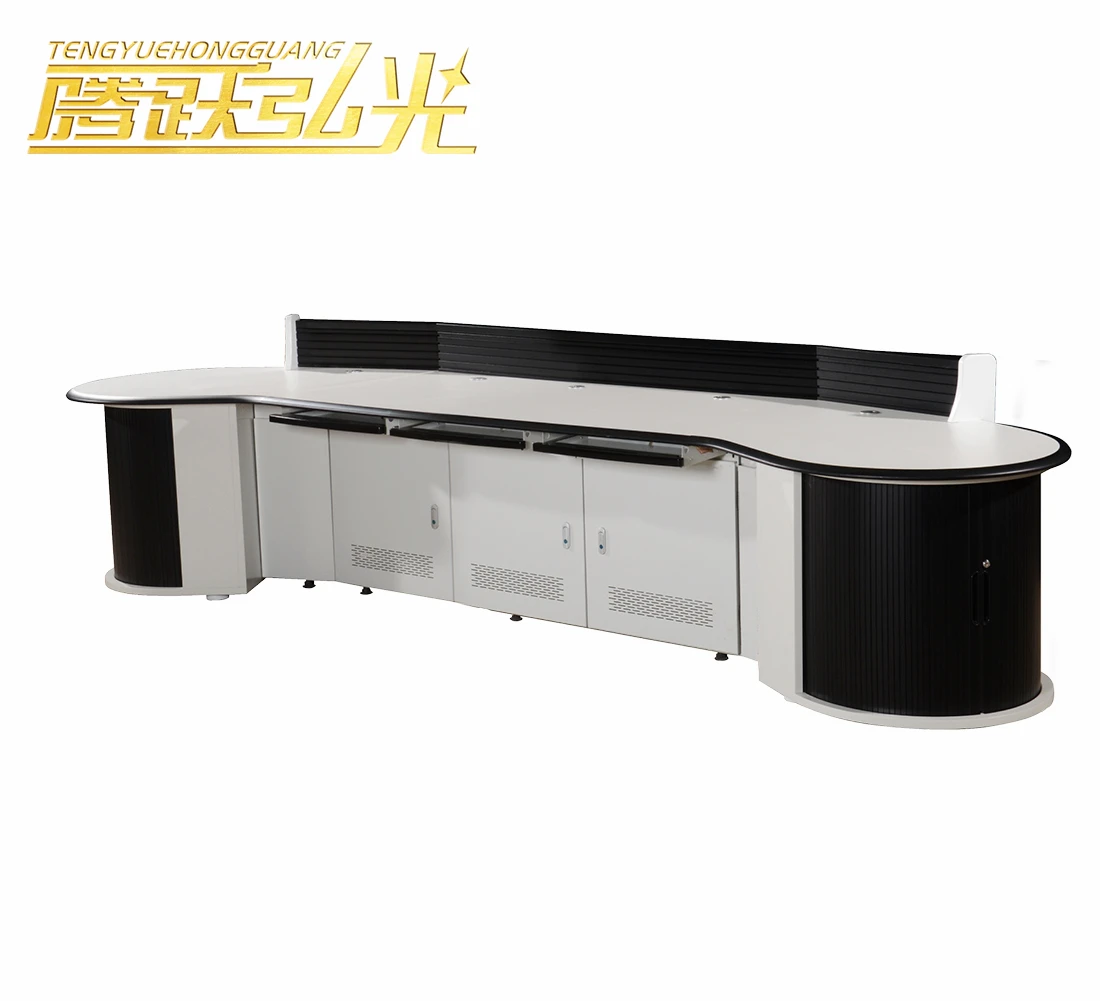 customize arc shaped work station desk control room console table command center monitoring console