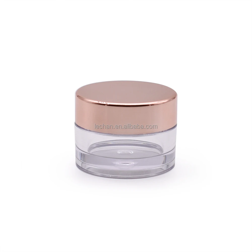 Stock 5g 10g 20g 1oz 4oz 8oz petg acrylic thicken bottom transparent empty cosmetic plastic jars with white lids