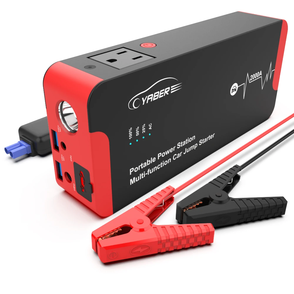 Car Jump Starter Emergency Tool Battery Charger 22000mAh Booster 100W AC Output Power Station to Jump Start Gas Diesel Engine