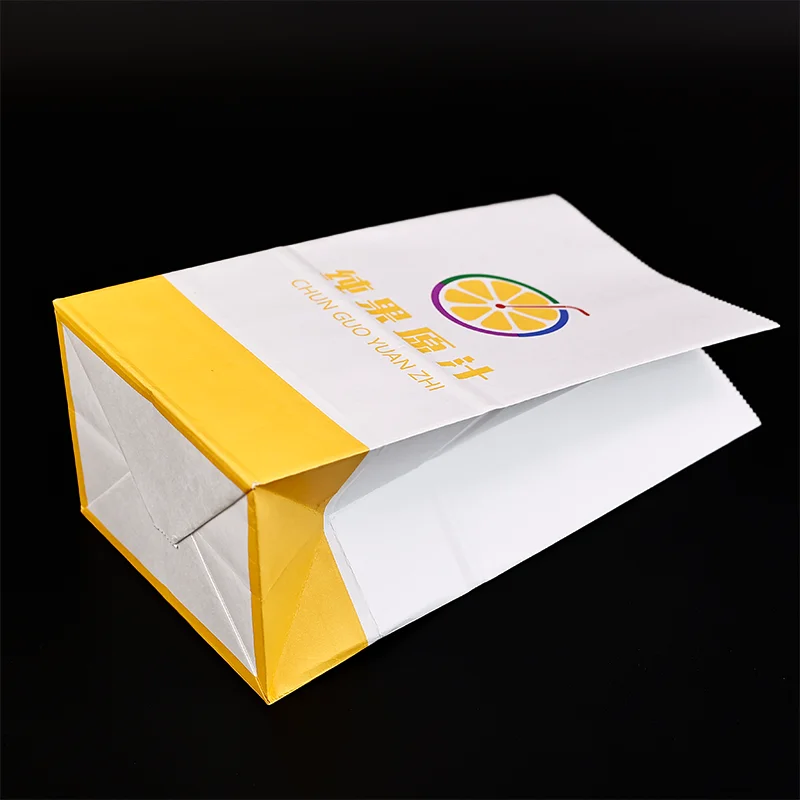 Custom packaging craft food paper bag with your printing logo white flat paper bag for packaging Kraft paper bag