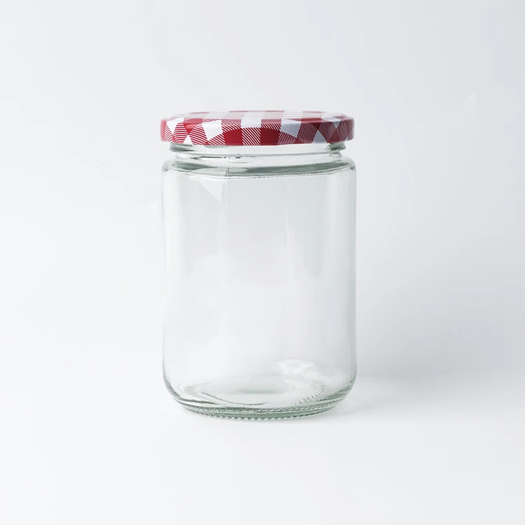 Wholesale 100ml 200ml 350ml 400ml 500ml 650ml Round Glass Food Storage Jars Jam Honey Hot Sauce Bottles with Metal Screw Lids