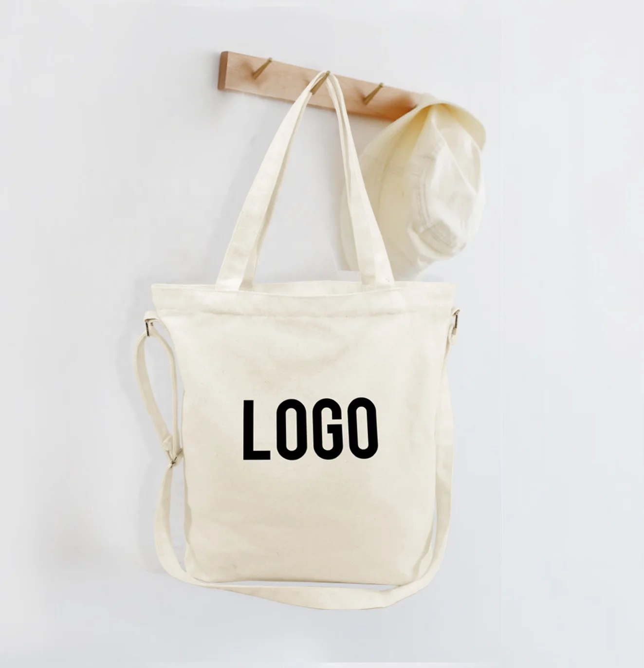 Eco-friendly Daily Use Reusable Cotton Canvas Shopping Bag with Custom Logo