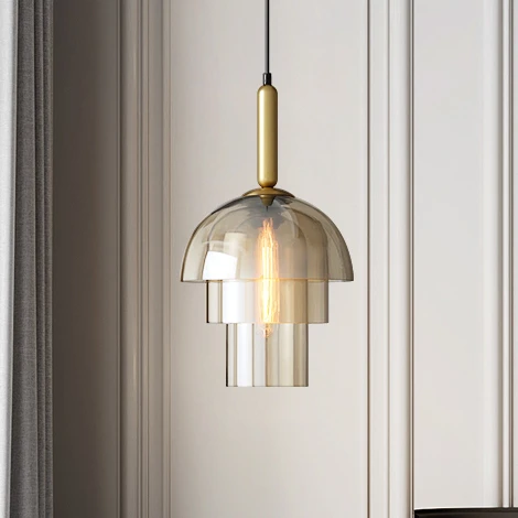 JYLIGHTING Modern Gold Glass Pendant Light LED Bulb Brass Base E27 Hot Sale Single Light for Kitchen Island Bedroom Gold