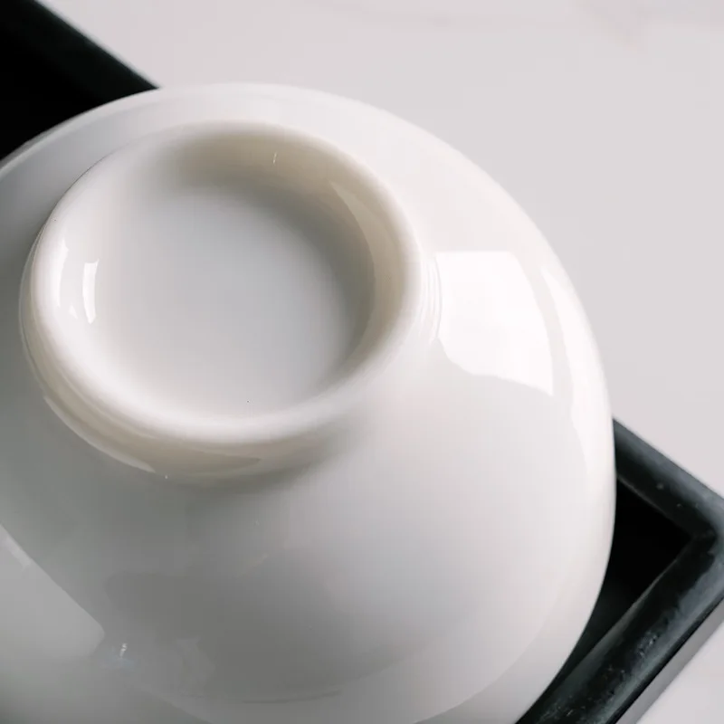 Изготовленный на заказ логотип Ресторан 5/6/7/дюймовые плоские белые круглые фарфоровые обеденные чашки для рисового супа чашки для супа с Высокая белая фарфоровая миска керамические суповые тарелки