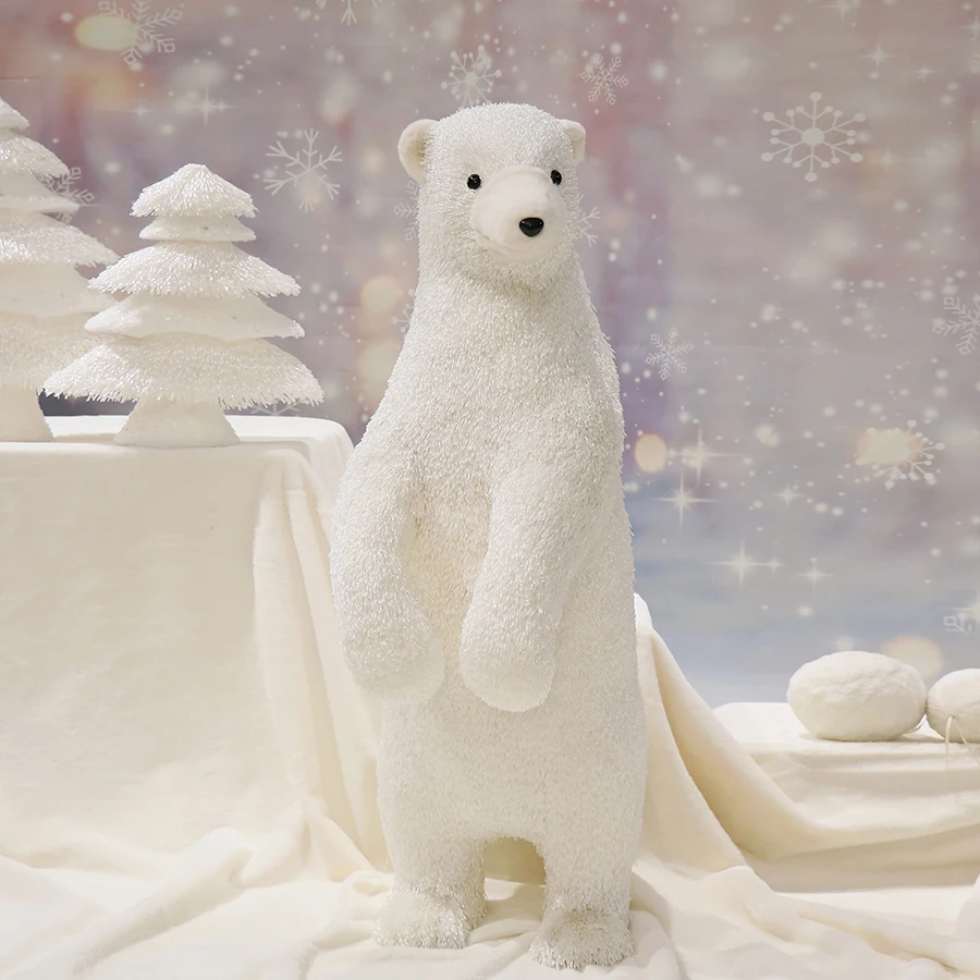 Christmas white large polar bear decorative ornaments shopping mall living room decoration