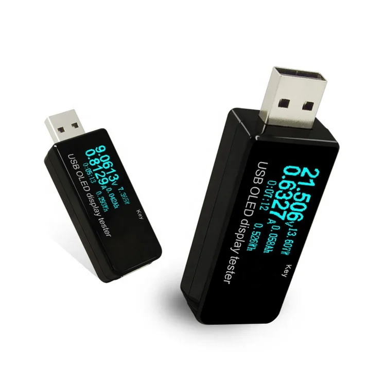 128x64 OLED USB Tester Power Bank Battery Capacity Monitor QC3.0 Phone Charger Detector