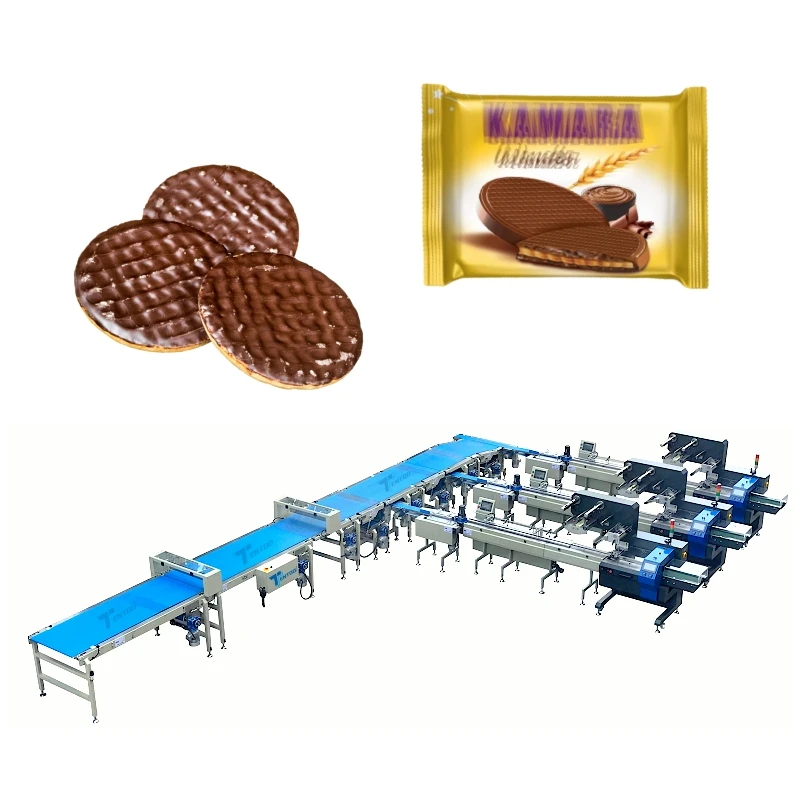 Automatic plastic tray pillow type snack bar egg roll seaweed roll packaging machine