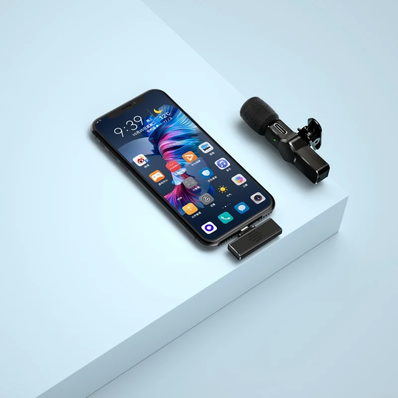 2.4g Wireless Lavalier Microphone System Video Mic Microphone For Singing Studio Recording Mic Microphone Set For Studio