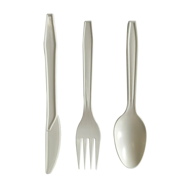 CPLA biodegradable tableware dinnerware environmental protection disposable fork PLA tableware 7 inch flatware set